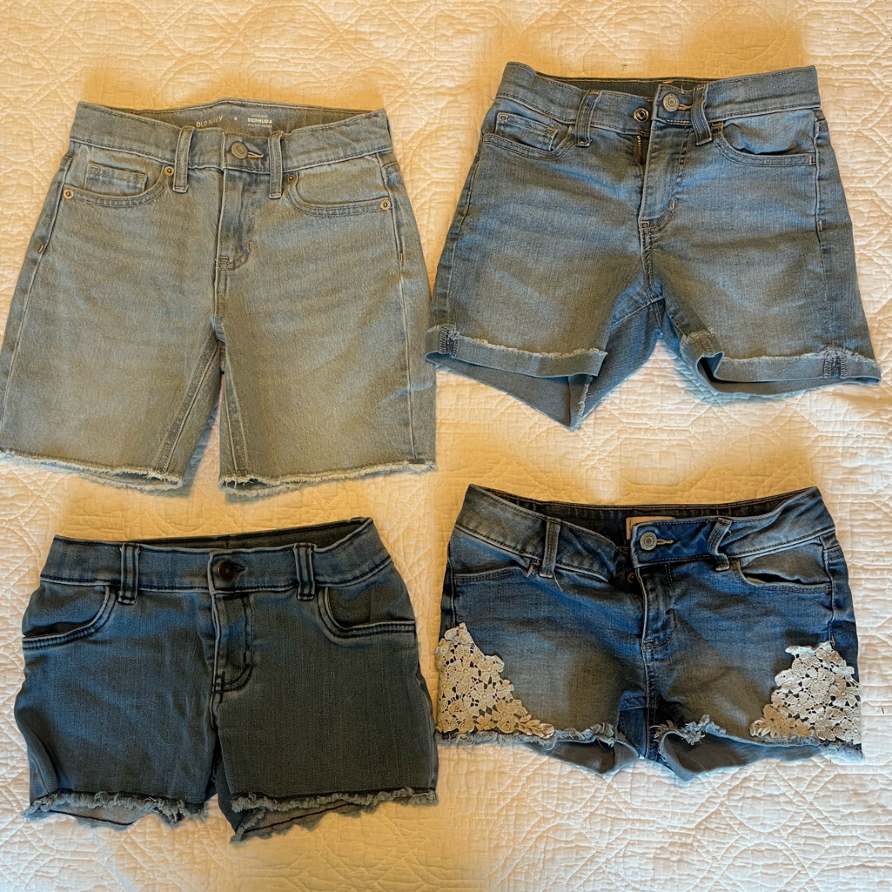 Bundle: Four Sets Of Girls Jean Shorts, Size 8